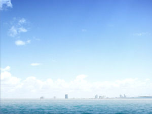 Elégante Blue Sea Ocean Level PowerPoint Télécharger l'image de fond