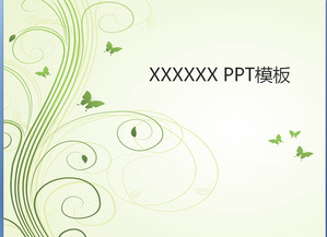 Elegant verde flori de viță de vie de Arta PPT Format Descarca