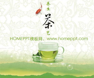Eleganter Grüner Tee Hintergrund Chinese Tea Culture Diashow-Vorlage herunterladen