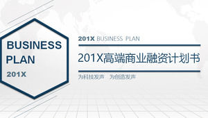 Modello PPT di business plan piatto blu squisito e versatile