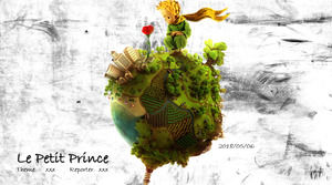 Película de fantasía animada "Little Prince" tema ppt plantilla