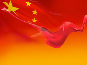 Five-star red flag PPT background picture