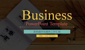 Quatro cores simples e simples de trabalho de negócios resumo ppt modelo, modelo de negócio