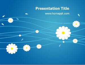 Fresca e semplice blu fiorellino modello di presentazione scaricare