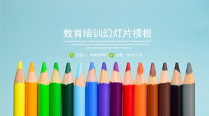 Nuevas plantillas de PPT de formación de educación para fondo de lápiz de color descarga gratuita