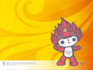 background Fuwa Olimpiade PPT background template yang