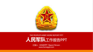 Allgemeine PPT-Vorlage für Truppen auf dem Hintergrund des Emblems 1. August