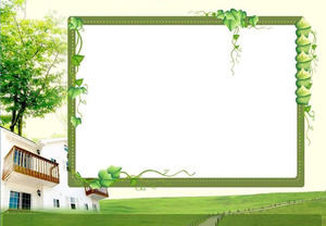 草绿色的藤蔓背景PPT课件背景图片