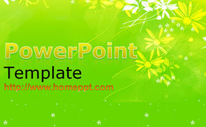 bunga latar belakang hijau PPT Template Download