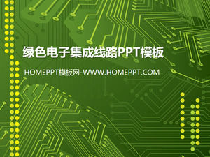 Zielony elektroniczny zintegrowany linii tła szablonu PPT