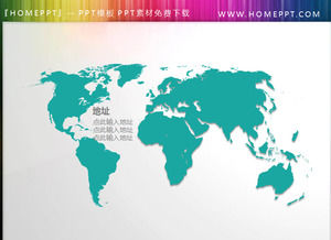 Ilustración verde del mundo plano Mapa PPT Descargar gratis