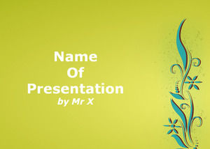 绿色花卉背景的PowerPoint模板
