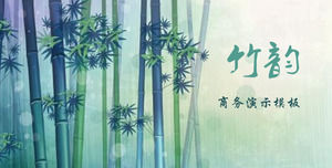 Grüne frische und weiche Bambushintergrundkunst-Design PPT-Schablone