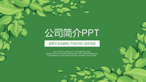 Yeşil Taze Yaprak Arkaplan Şirket Profili PPT Şablon İndir