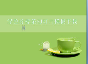 Green Tea Lemon fundal simplu Slideshow simplu șablon Descarca