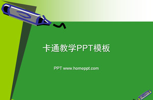 Verde vernice penna cartone animato modello di PowerPoint scaricare