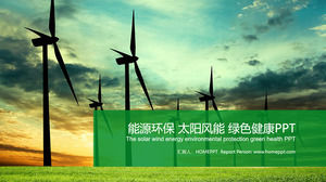 Green Wind Power New Energy PPT Template Unduh Gratis