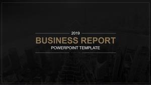 ハイエンドのクールなブラックビジネスレポートPPTテンプレート