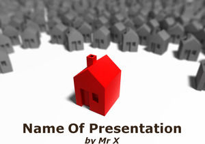 Isolato modello di PowerPoint Red House