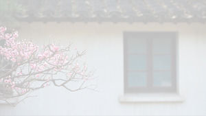 江南の詩のテーマグリーン小さな新鮮で美しい中国スタイルのPPTのテンプレート