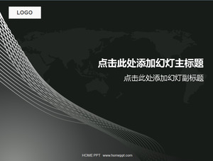 Lines with world map background business slides template