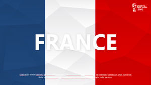 低面孔風背景法國隊世界杯題材ppt模板
