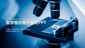 Mikroskop arka plan için tıbbi ekipman PPT şablonu