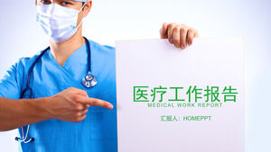 Modello di rapporto medico lavoro PPT indossando sfondo abito medico chirurgico
