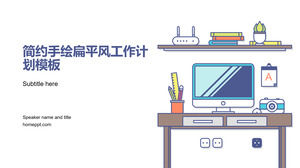 Gambar tangan kantor minimalis digambar bisnis ilustrasi ppt template angin datar rencana kerja