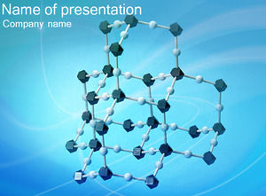 Molekulare Struktur, blau glänzendes Hintergrundbild, Biotechnologie ppt-Vorlage