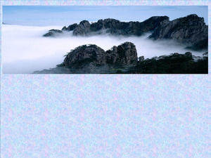 山上风和海的自然风光PPT背景图片下载