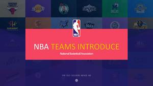 NBA echipa de baschet stele introduce PPT șablon