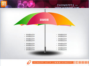 Prezentarea paralelă a umbrelei PPT diagramă șablon pentru free download