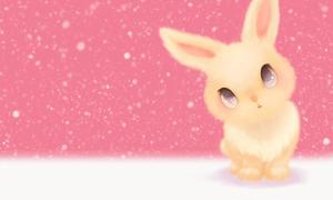 粉红可爱的小兔子PPT背景图片