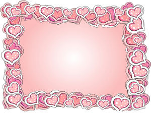 รูปหัวใจชายแดนภาพพื้นหลัง PPT สีชมพู