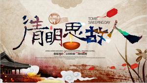 Qingming Siqing Qingming Festivali PPT şablonu