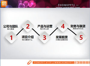 Kırmızı ve siyah mikro - boyutlu ticari finansman planı PPT grafik Daquan