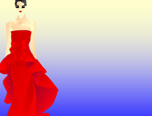 赤いドレスと女性