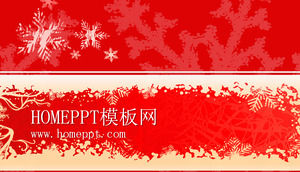 Roter Schneeflocke Hintergrund Weihnachten PPT-Vorlage herunterladen