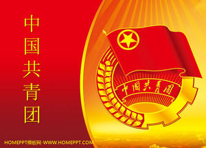 Red trupa tło chińskiej Ligi Młodzieży Komunistycznej szablonu PPT
