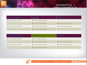 シンプルで実用的な紫のデータテーブルPowerPointの素材のダウンロード