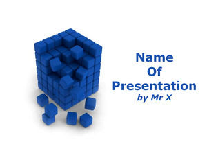 I piccoli cubi blu costruito insieme modello di PowerPoint