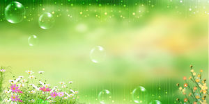 Sterne Blasen Blumen grün PPT Hintergrundbilder