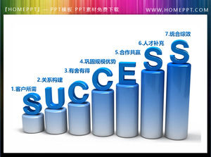 "Sukses" keberhasilan bisnis tujuh elemen geser bahan ilustrasi