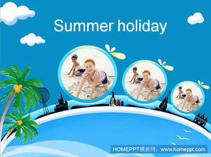 Liburan musim panas perjalanan pantai liburan PPT Template Download