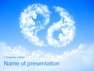 Tai Chi bentuk latar belakang awan putih alami pemandangan PPT Template free download;