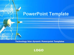 Technologia niebieski dynamiczny Szablony Powerpoint