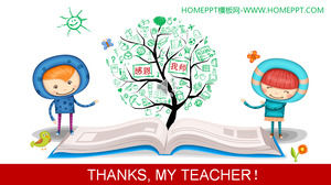 THANKSMY nauczycielem! szablon Dzień Dziękczynienia PPT twórczego nauczyciela