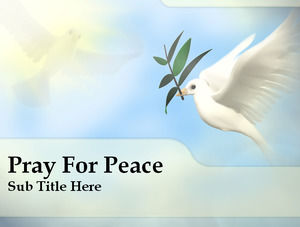 和平的PPT幻燈片鴿子模板