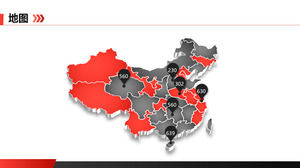 ثلاثي الأبعاد الصينية خريطة المواد قالب PPT